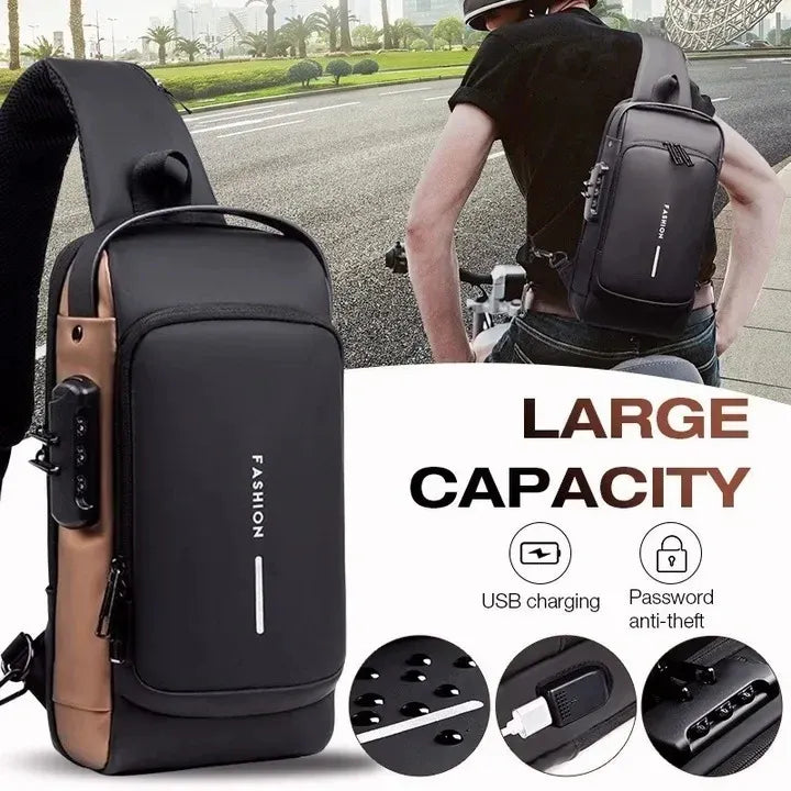 Anti-Theft Sling Bag with Password Lock