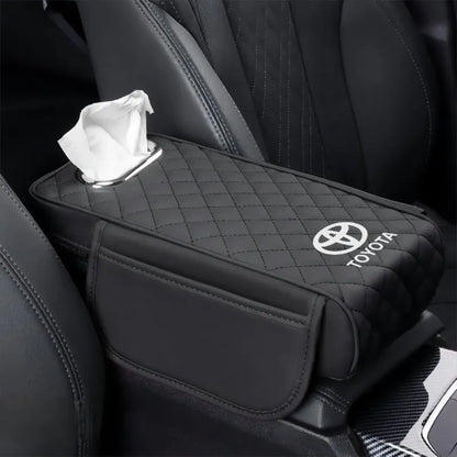 Universal Car Armrest Cushion with Tissue Box & Storage Pocket