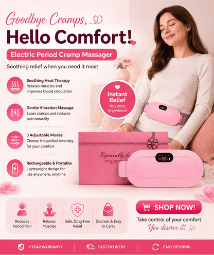 Portable Menstrual Heating Pad and Massager Belt