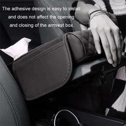 Universal Car Armrest Cushion with Tissue Box & Storage Pocket