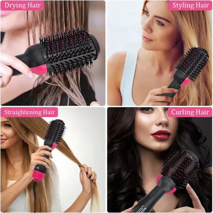 3-in-1 Hot Air Brush – One-Step Hair Dryer, Straightener & Curler