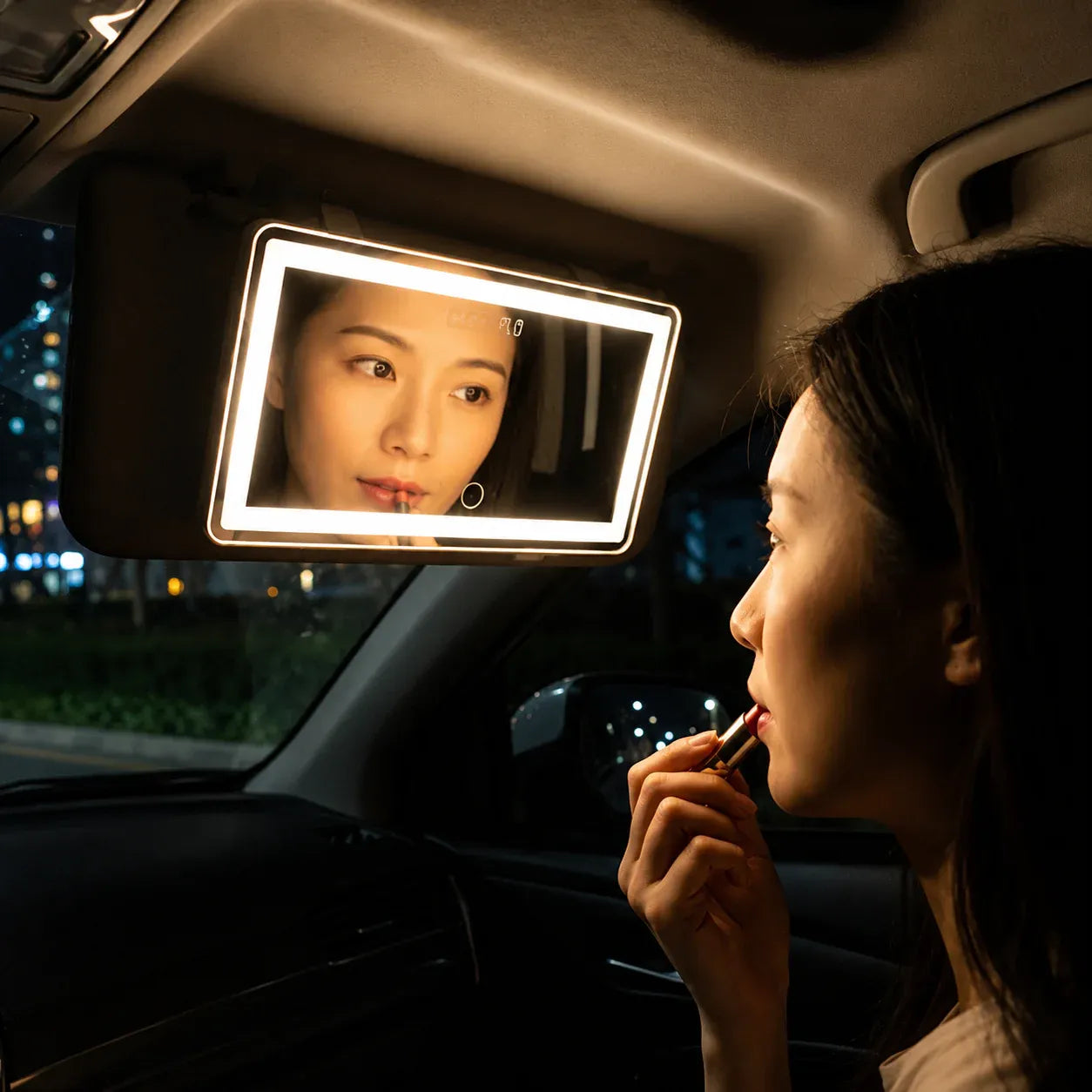 Car Sun Visor Vanity Mirror with LED Lights