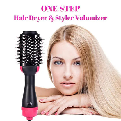 3-in-1 Hot Air Brush – One-Step Hair Dryer, Straightener & Curler