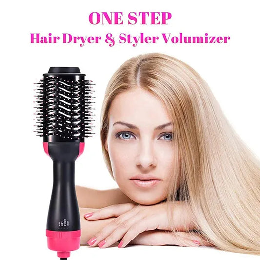 3-in-1 Hot Air Brush – One-Step Hair Dryer, Straightener & Curler