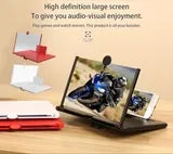 Mobile Screen Magnifier 12 Inch | HD 3D Video Amplifier & Foldable Smartphone Stand with Eye Protection