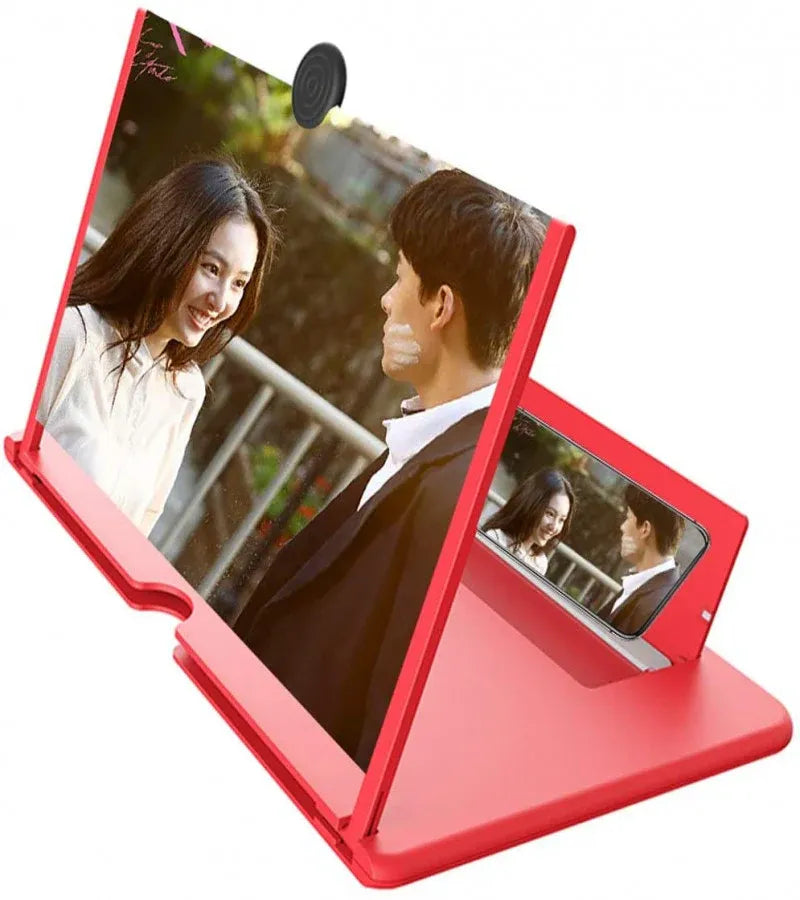 Mobile Screen Magnifier 12 Inch | HD 3D Video Amplifier & Foldable Smartphone Stand with Eye Protection