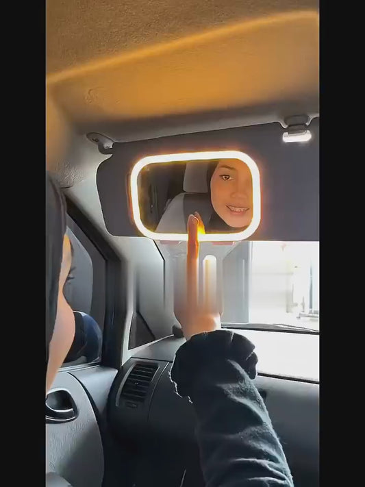 Car Sun Visor Vanity Mirror with LED Lights